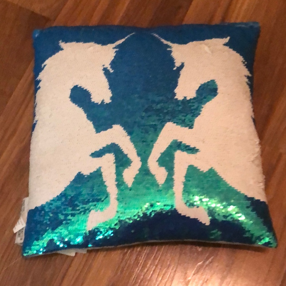 Unicorn flip sequin pillow